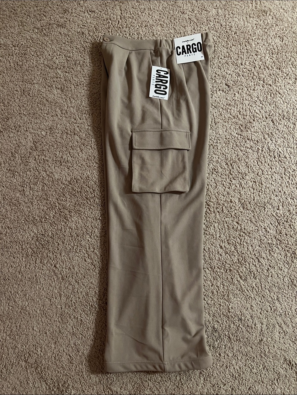 Charlotte Russe Taupe Elastic-Waist Pants-NWT
